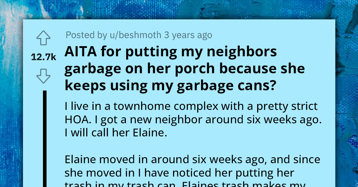 Redditor Gets Fed Up Over Neighbor Putting Her Trash On Their Bins, Puts Back All Garbage In Front Of Her House, Leading Them To Be Fined By The HOA