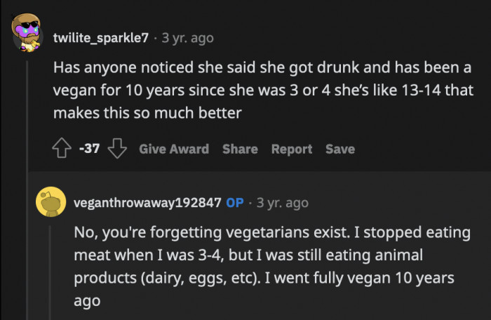 Someone forgot that vegetarians exist and questioned OP's math
