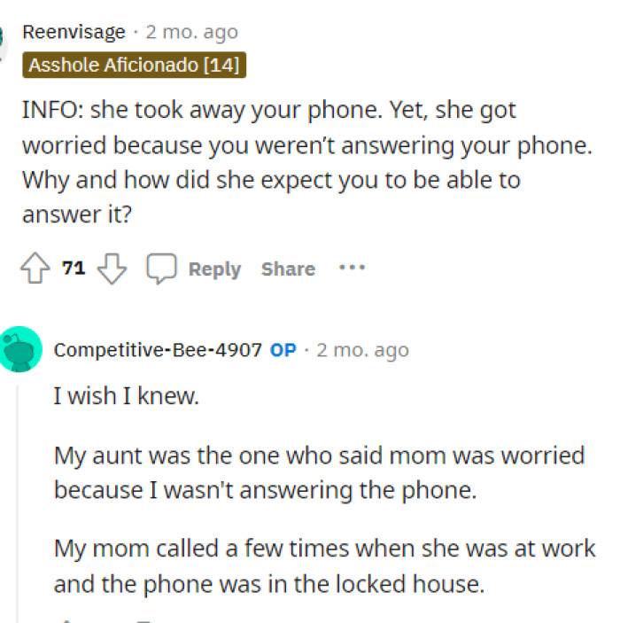 Obviously the mom was just in panic mode but that shows exactly why you don't take away their phone.