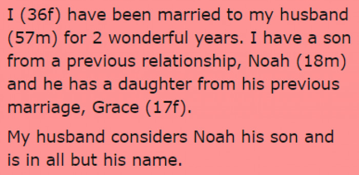 OP has been married to her husband for 2 years, and they both brought kids into the marriage