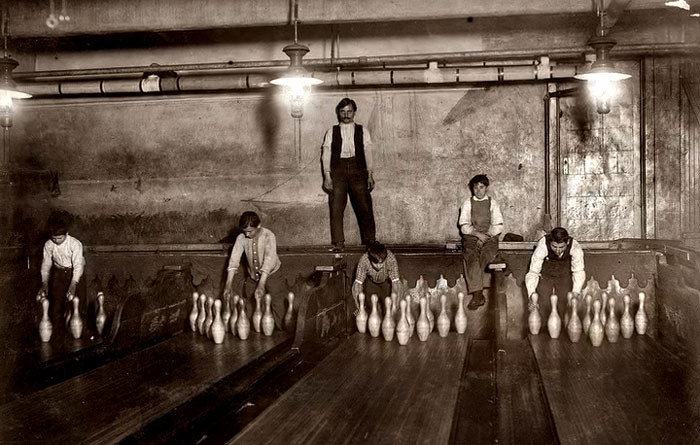Pin Boys Work The Bowling Alleys In New York City, 1910