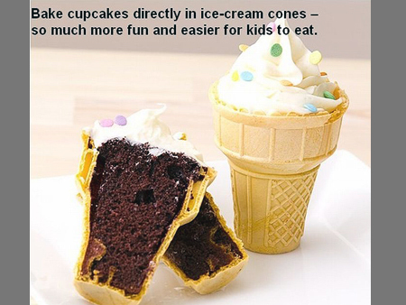 52. Baking cupcakes in ice cream cones