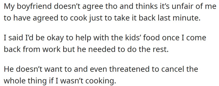 But he refused, saying he would rather cancel the whole thing: