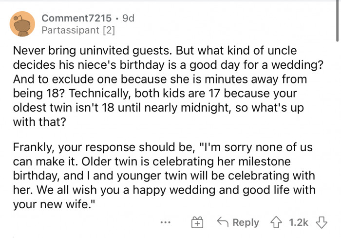 This is the exact response that should be given. I would not attend if I were her.