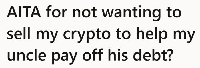 When crypto gains meet family debt, the moral math suddenly feels a lot harder.