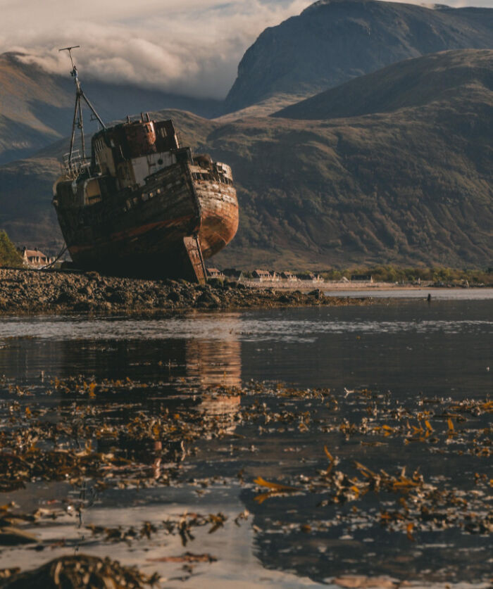 35. Exposed Shipwreck In Scotland