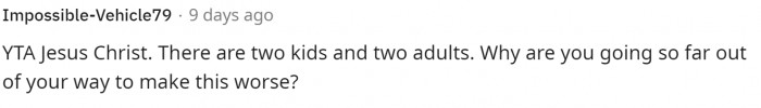 It's obvious that there was another way to arrange this, and she simply didn't take advantage of that at all.