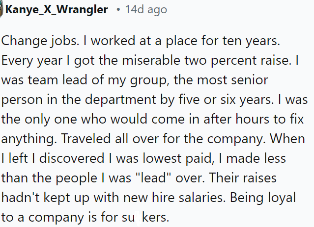 Loyalty to a company doesn’t pay off.