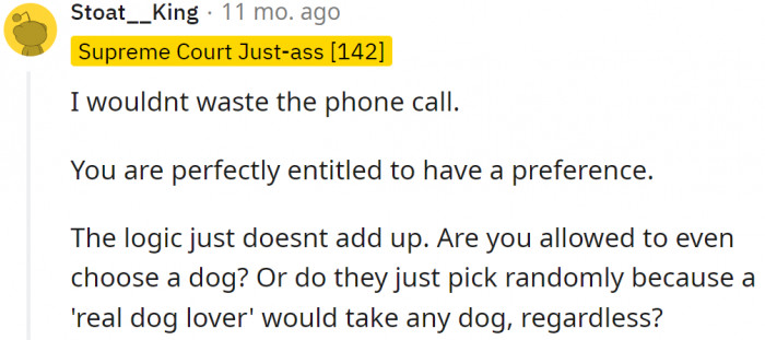 Her logic is just odd