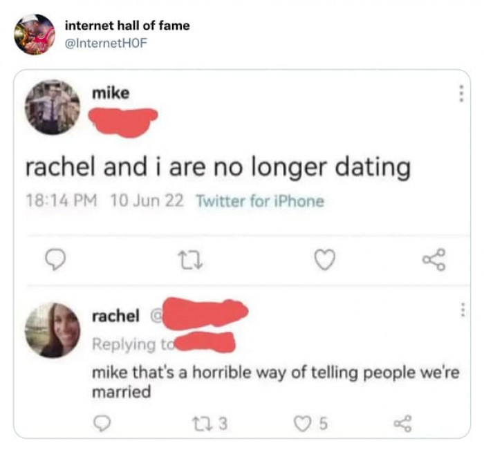 18. A Horrible Way of Telling People You're Married