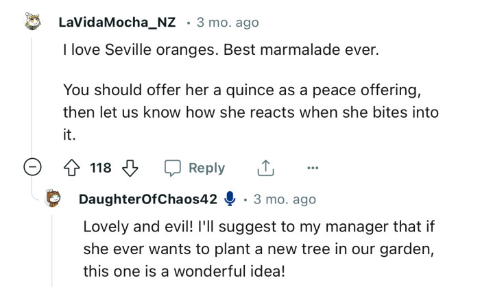 “I love Seville oranges. Best marmalade ever.”