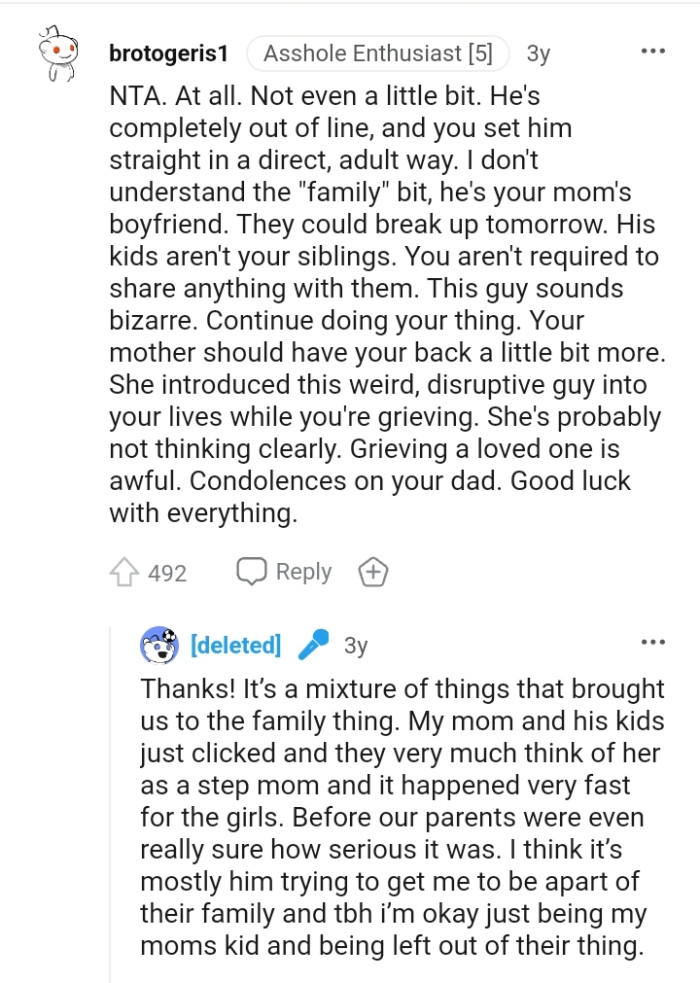 He is completely out of line.