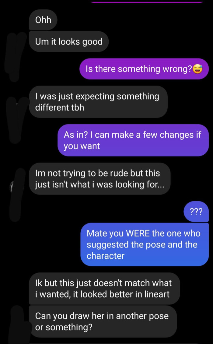 The client didn’t like the final piece, so they requested extra work