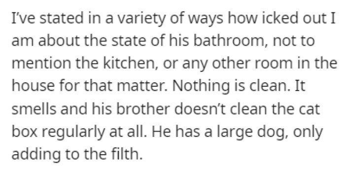 OP has made her opinion clear about her boyfriend's living situation