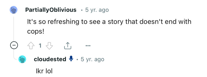 Thankfully, the police didn’t have to get involved in the altercation