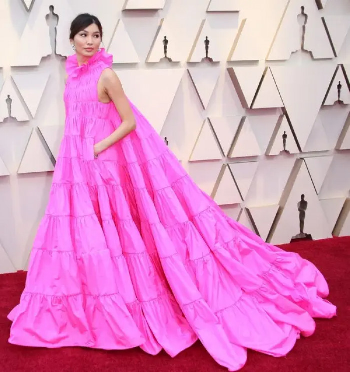 5. This is the all-pink, tiered Valentino gown from the 2019 Academy Awards.