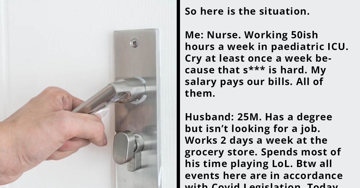 Wife Locks Husband Out Of Bedroom At Night Because He Is Being Inconsiderate Of Her Time