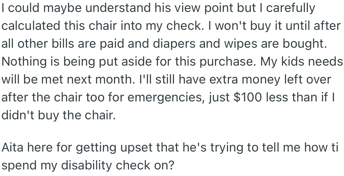 OP Has Insisted on Going Ahead with Her Plans