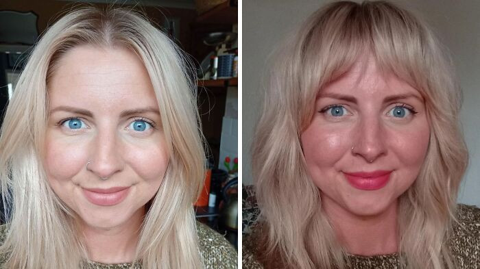 "So, After Asking 3 Hours Ago To Get Bangs Or Not 😂"