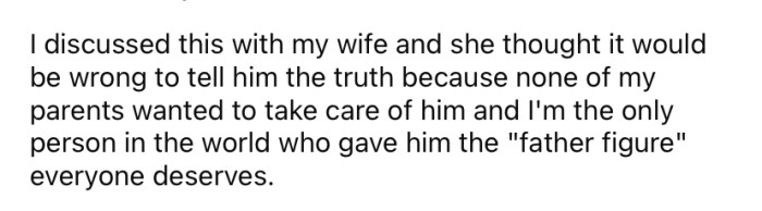 The OP's wife disagrees and thinks they should continue keeping that information from Josh.