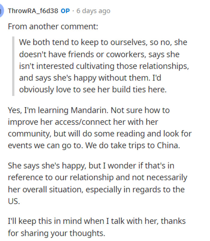 OP does respond to a few comments and shares his stance on their relationship and what his girlfriend thinks about their current situation.