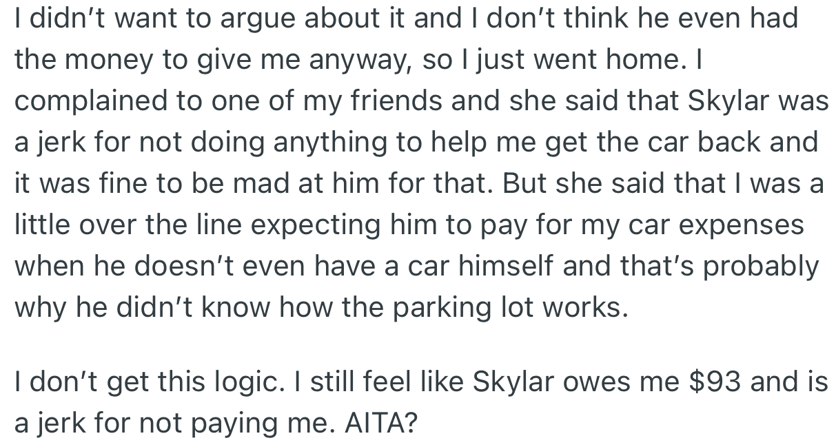 OP ended up leaving in anger