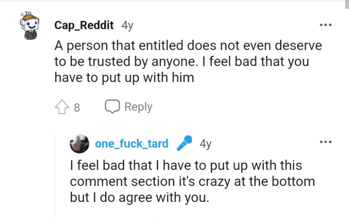 The OP's putting up with him