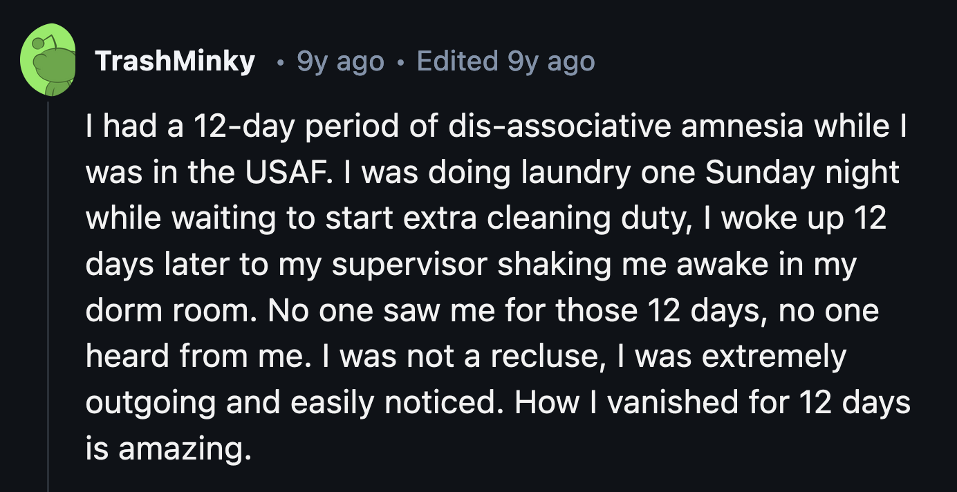 13. OP said in a reply that they were dismissed by the USAF and their disappearance counted as AWOL.