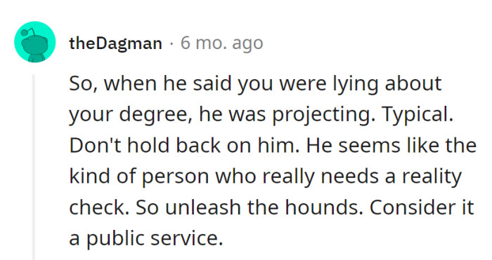 Projection level: Expert. Time to unleash the hounds for a much-needed reality check. Public service in progress!