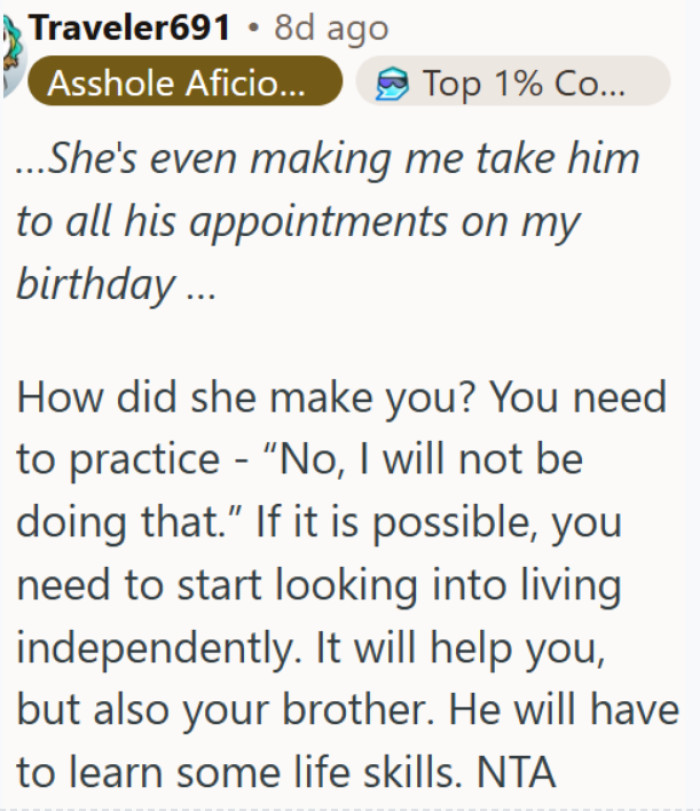 Learning to say no is the only way out of being a family caretaker