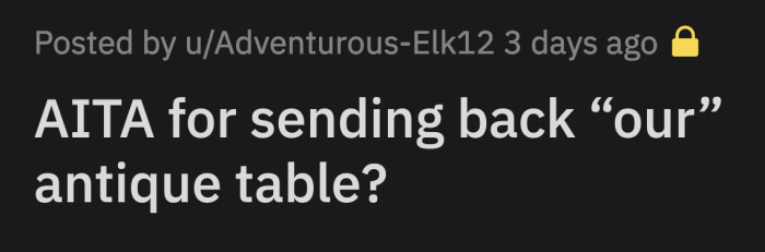 Her boyfriend then said they needed to sell the desk.