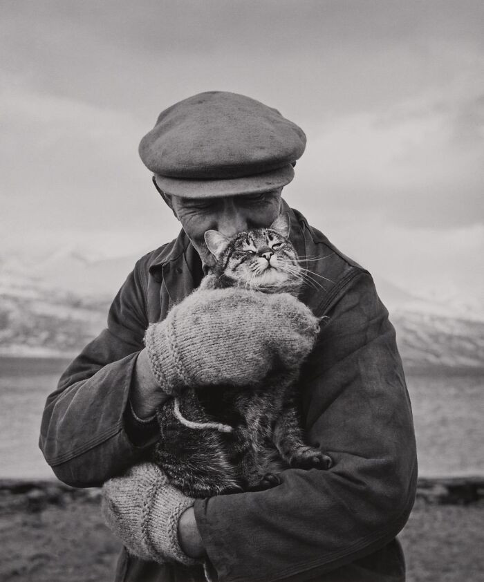 "Ismo Hölttö, Man With His Cat, Norway 1967. Sad Day For Me. My Cat Is Missing Second Week. Happy Hunting In Afterlife My Dear Friend"