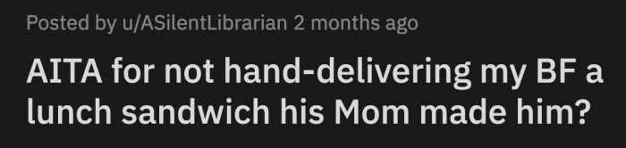 His mom doesn't agree and reminds OP that her son shouldn't be eating fast-food junk at all