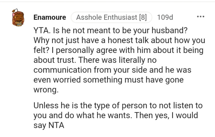 Is he not meant to be your husband?