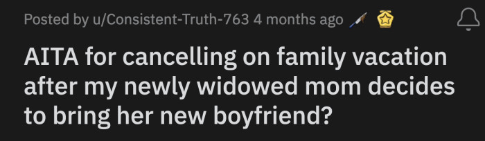 It threw off OP's plans with her mom and affected their flights