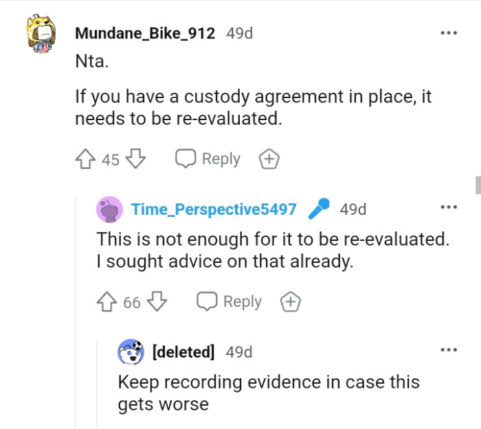 Having a custody agreement in place