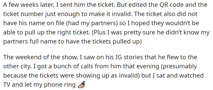 The OP gave his boss two invalid tickets and let them travel to another city for nothing: