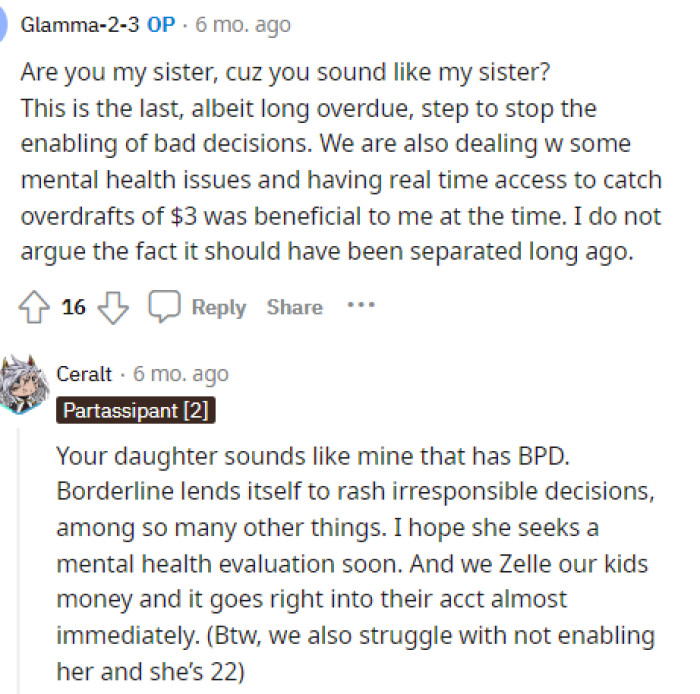 OP responded to some people in the comments, especially to that last comment, and provided their response to some of the individuals commenting on the post.