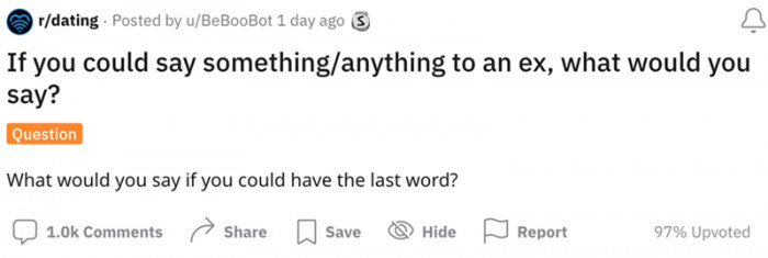 The post has gathered over a thousand comments, posted in the subcommunity r/dating.