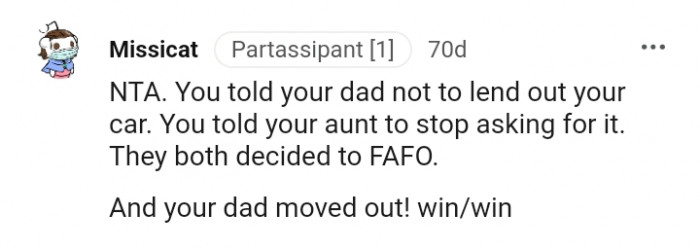 You Told Your Aunt to Stop Asking for It