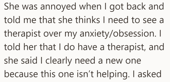 What started as frustration turns into a critique of her coping and self care.