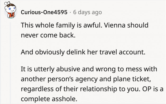 NC plus cutting ties like delinking her travel account