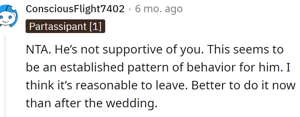 He was not a supportive partner