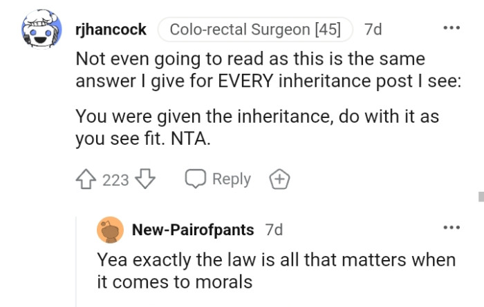 It's your inheritance, and you can use it how you want