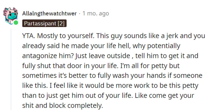 Start a clean slate, OP!