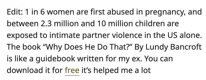 A lot of women first experience abuse when they are pregnant. The numbers are horrifying.