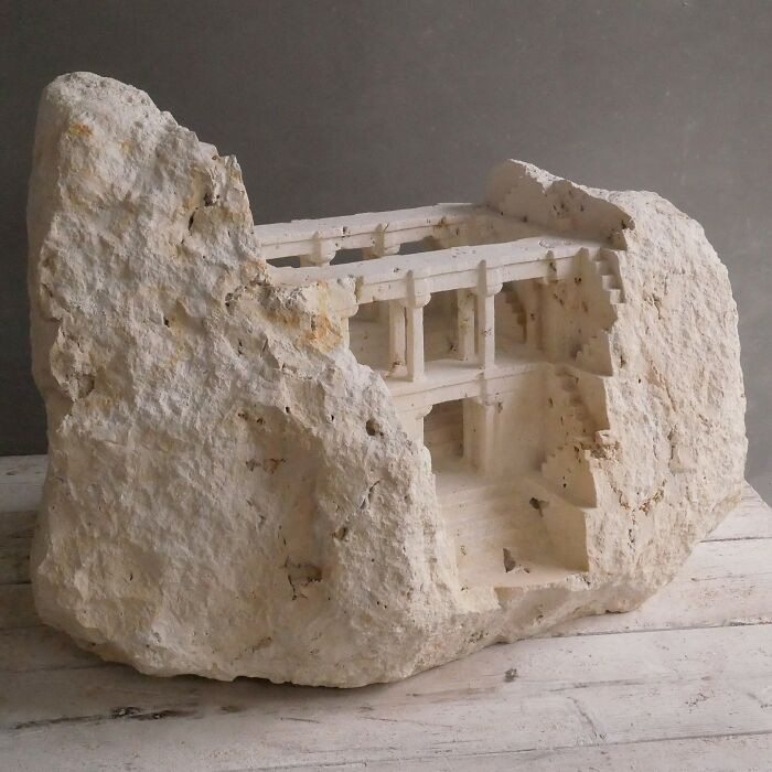 “Essay In Baroque Space Iv” miniature stone, “Gothic Passage With Sedilia” visible.