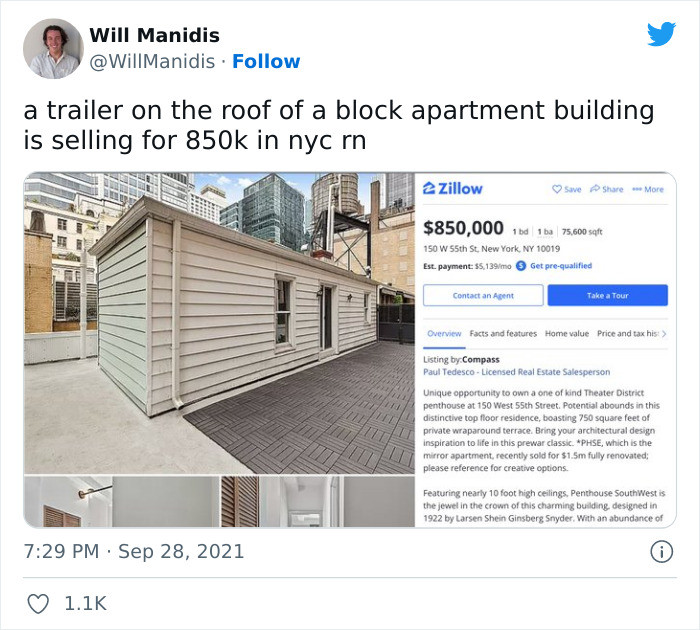 21. Almost a million dollars for a trailer.