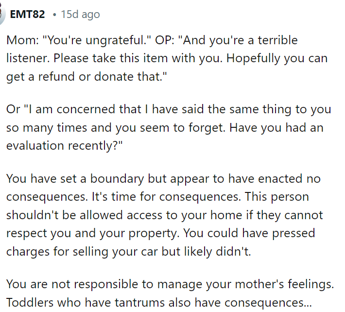 He's not at all responsible for his mother's feelings, and clearly, she needs something because of how she acts towards him.