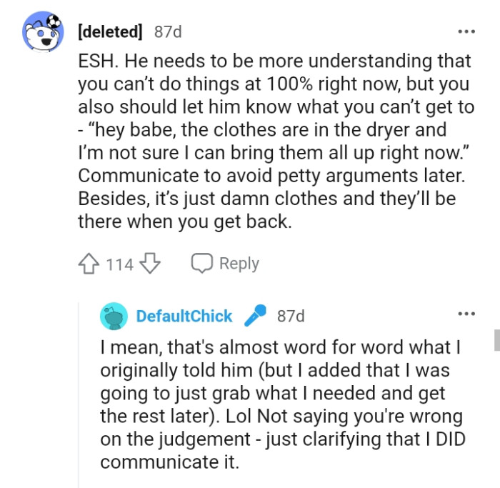 It's just clothes and they will be there when they get back